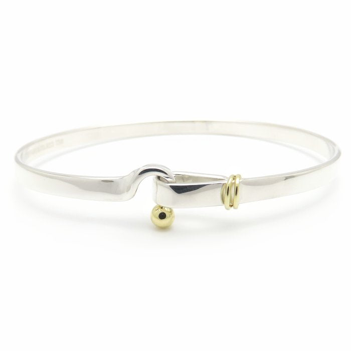 TIFFANY&Co. ティファニー フック＆アイ バングル シルバー925xK18YG イエローゴールド レディース/295558【中古】【BJ】
