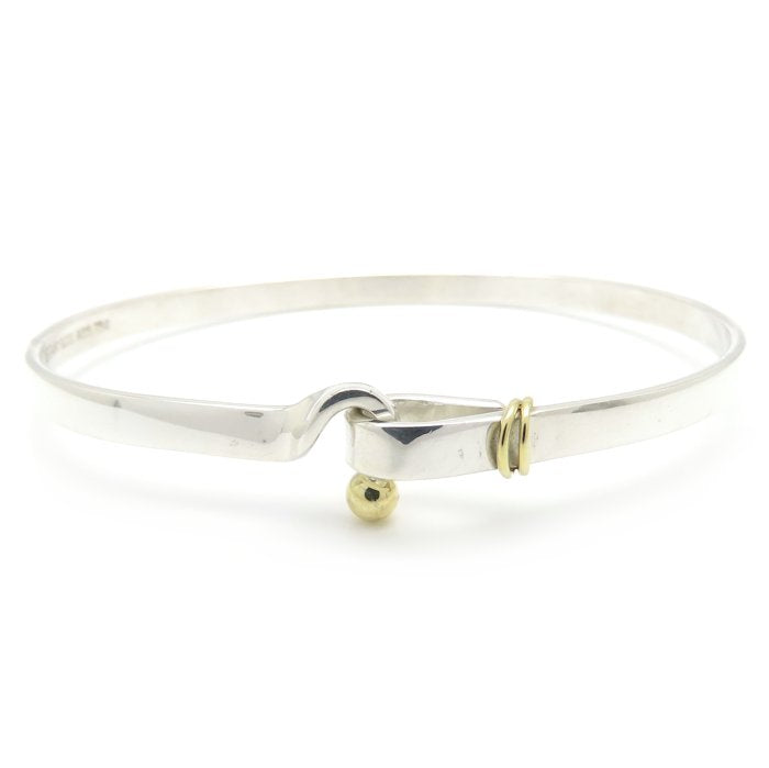 TIFFANY&Co. ティファニー フック＆アイ バングル シルバー925xK18YG イエローゴールド レディース/295559【中古】【BJ】