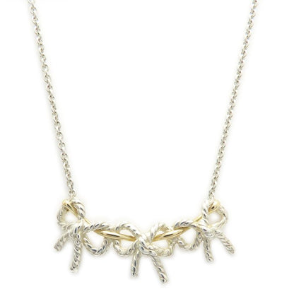 TIFFANY&Co. ティファニー トリプルリボン ネックレス シルバー925xK18YG イエローゴールド レディース/295570【中古】【BJ】