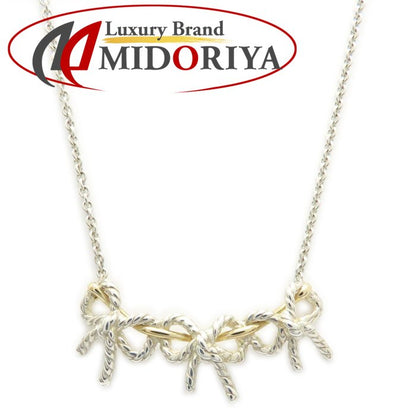 TIFFANY&Co. ティファニー トリプルリボン ネックレス シルバー925xK18YG イエローゴールド レディース/295570【中古】【BJ】