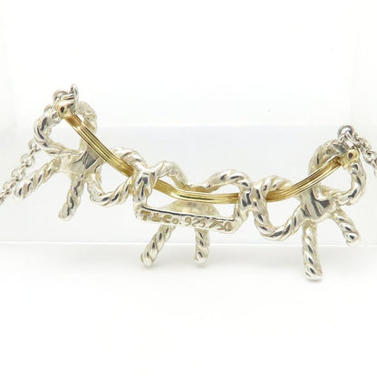 TIFFANY&Co. ティファニー トリプルリボン ネックレス シルバー925xK18YG イエローゴールド レディース/295570【中古】【BJ】