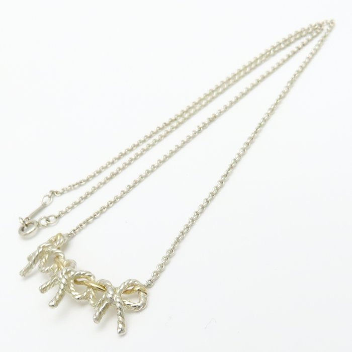 TIFFANY&Co. ティファニー トリプルリボン ネックレス シルバー925xK18YG イエローゴールド レディース/295570【中古】【BJ】