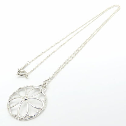 TIFFANY&Co. ティファニー フラワーサークル ネックレス 1Pダイヤモンド シルバー925 レディース/295572【中古】【BJ】