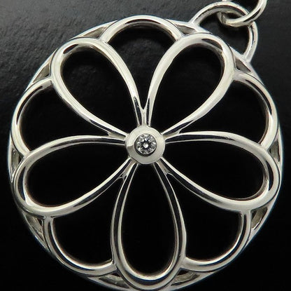 TIFFANY&Co. ティファニー フラワーサークル ネックレス 1Pダイヤモンド シルバー925 レディース/295572【中古】【BJ】