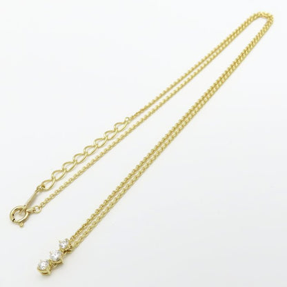MIKIMOTO ミキモト ダイヤモンド ネックレス スリーポイントダイヤモンド 0.15ct K18YG イエローゴールド レディース/295575【中古】【BJ】