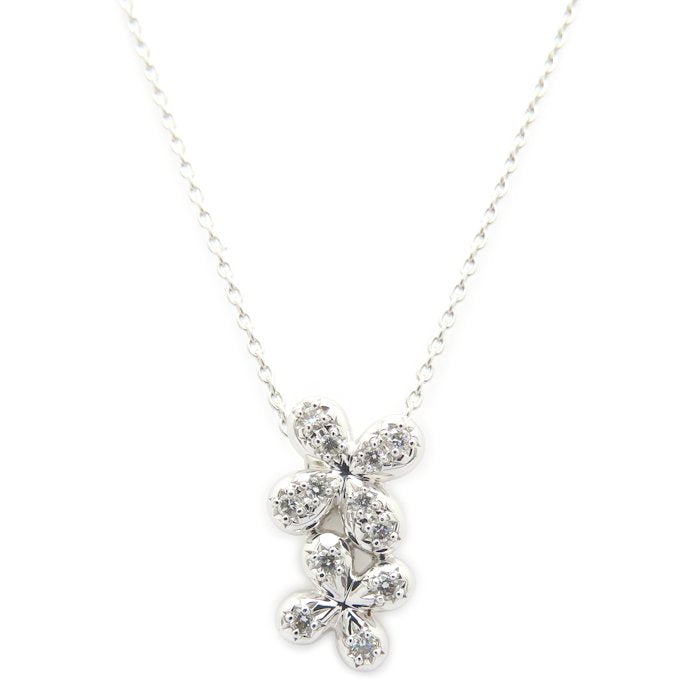 TASAKI 田崎真珠 ダイヤモンド ネックレス フラワーモチーフ ダイヤモンド0.11ct K18WG ホワイトゴールド レディース/295576【中古】【BJ】