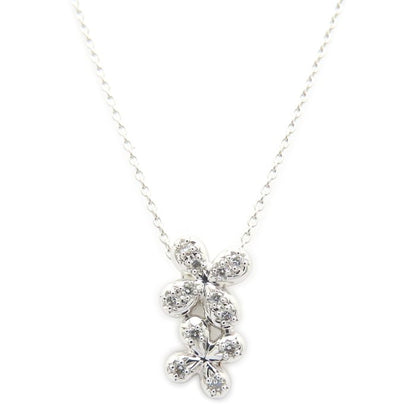 TASAKI 田崎真珠 ダイヤモンド ネックレス フラワーモチーフ ダイヤモンド0.11ct K18WG ホワイトゴールド レディース/295576【中古】【BJ】