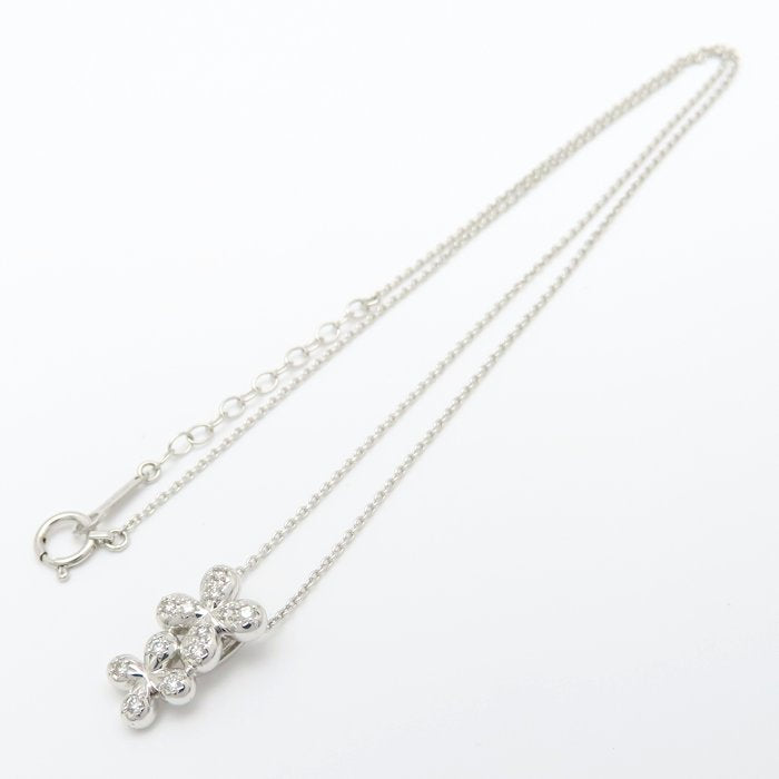 TASAKI 田崎真珠 ダイヤモンド ネックレス フラワーモチーフ ダイヤモンド0.11ct K18WG ホワイトゴールド レディース/295576【中古】【BJ】