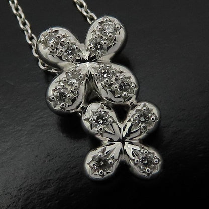 TASAKI 田崎真珠 ダイヤモンド ネックレス フラワーモチーフ ダイヤモンド0.11ct K18WG ホワイトゴールド レディース/295576【中古】【BJ】