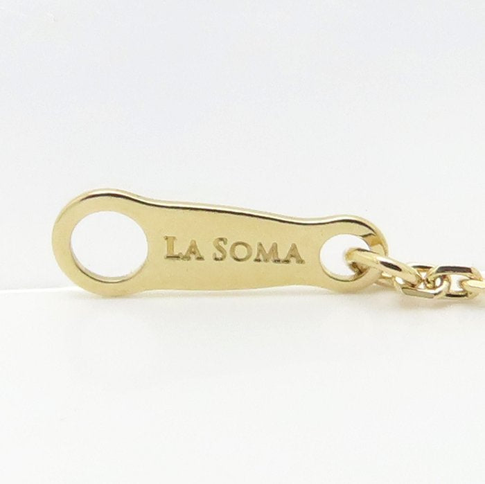 LA SOMA ラソウマ アズキチェーン ネックレス 45.5cm アジャスター付き 調節可能 K18YG イエローゴールド レディース/295577【中古】【BJ】