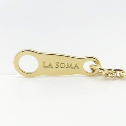 LA SOMA ラソウマ アズキチェーン ネックレス 45.5cm アジャスター付き 調節可能 K18YG イエローゴールド レディース/295577【中古】【BJ】