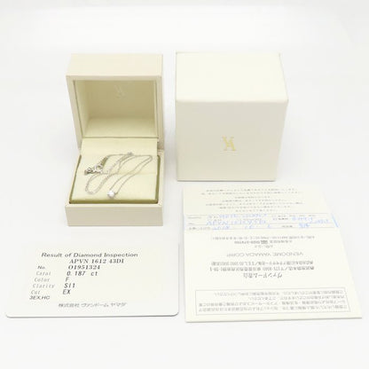 VENDOME Aoyama ヴァンドーム青山 ダイヤモンド ネックレス 一粒ダイヤモンド0.187ct F.SI1.3Excellent Pt950プラチナxPt850プラチナ レディース/295580【中古】【BJ】