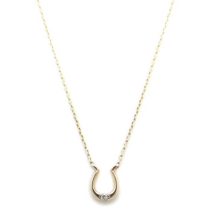 Jouete ジュエッテ ホースシュー ネックレス 1Pダイヤモンド K10YG イエローゴールド/295584【中古】【BJ】