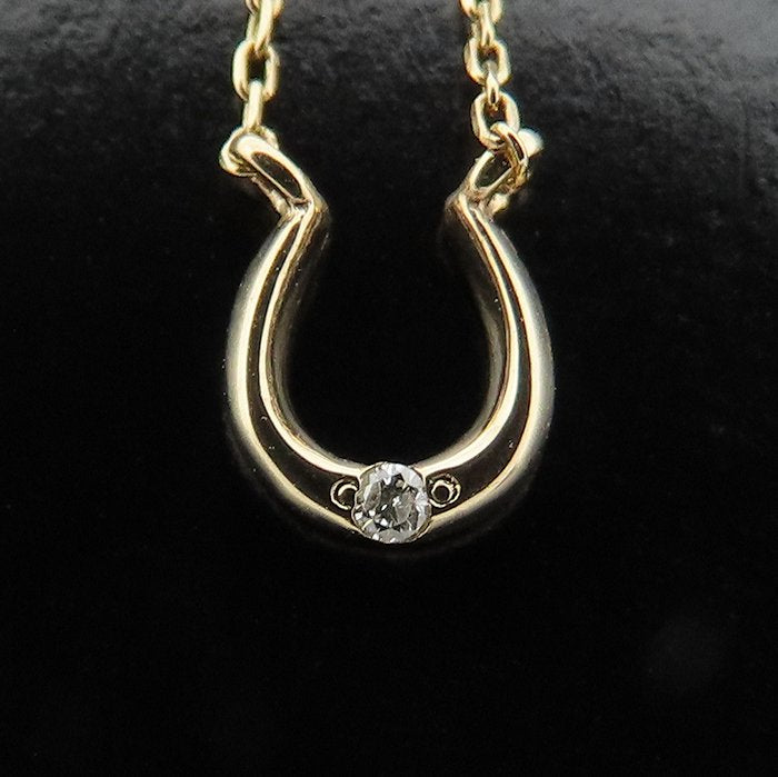 Jouete ジュエッテ ホースシュー ネックレス 1Pダイヤモンド K10YG イエローゴールド/295584【中古】【BJ】