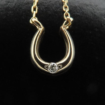Jouete ジュエッテ ホースシュー ネックレス 1Pダイヤモンド K10YG イエローゴールド/295584【中古】【BJ】