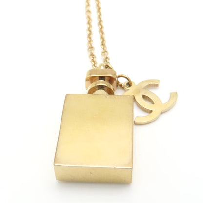 CHANEL シャネル 香水モチーフ ネックレス ラインストーン ココマーク ピンクゴールドメッキ レディース /295585【中古】【BJ】