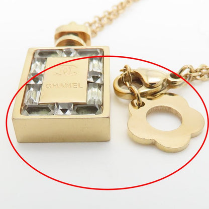 CHANEL シャネル 香水モチーフ ネックレス ラインストーン ココマーク ピンクゴールドメッキ レディース /295585【中古】【BJ】