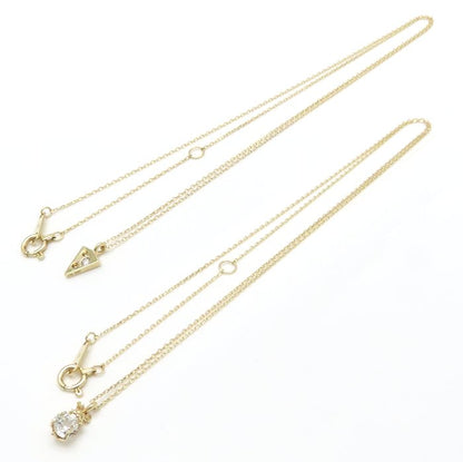 Ponte Vecchio ポンテヴェキオ ネズミ＆チーズ ネックレス 2本セット キュービックジルコニア ダイヤモンド0.01ct K10YG イエローゴールド レディース/295586【中古】【BJ】