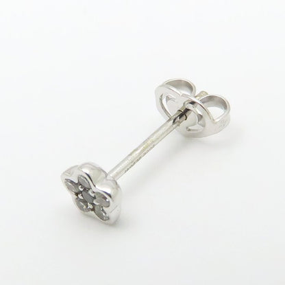 Ponte Vecchio ポンテヴェキオ ダイヤモンド ピアス フラワーモチーフ ダイヤモンド0.08ct ブラックダイヤモンド0.01ct 片方のみ K18WG ホワイトゴールド レディース/295590【中古】【BJ】