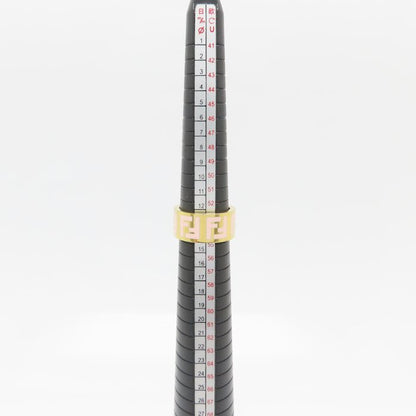 FENDI フェンディ FFロゴ フォーエバー リング 指輪 #M 14号 ゴールドメッキxエナメル レディース /295592【中古】【BJ】