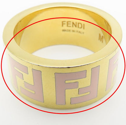 FENDI フェンディ FFロゴ フォーエバー リング 指輪 #M 14号 ゴールドメッキxエナメル レディース /295592【中古】【BJ】
