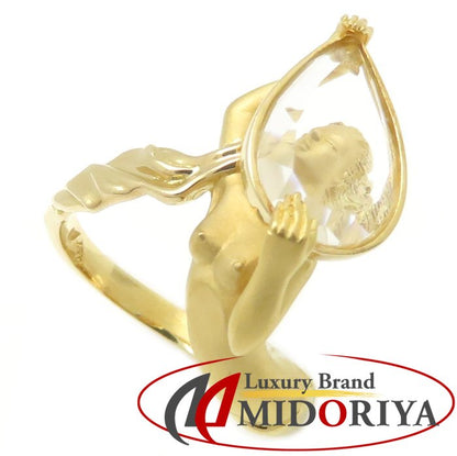 Carrera y Carrera カレライカレラ マーメイド リング 指輪 人魚 クオーツ 12号 K18YG イエローゴールド レディース/295593【中古】【BJ】