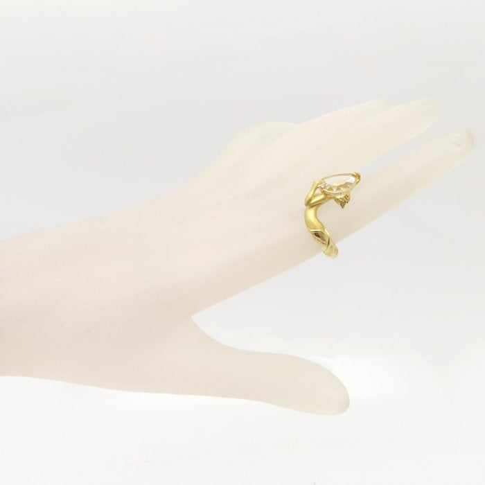 Carrera y Carrera カレライカレラ マーメイド リング 指輪 人魚 クオーツ 12号 K18YG イエローゴールド レディース/295593【中古】【BJ】