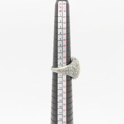 CHANEL シャネル ココマーク リング 指輪 ラインストーン 10号 ゴールドメッキxシルバーメッキ レディース A21/295594【中古】【BJ】