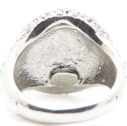 CHANEL シャネル ココマーク リング 指輪 ラインストーン 10号 ゴールドメッキxシルバーメッキ レディース A21/295594【中古】【BJ】