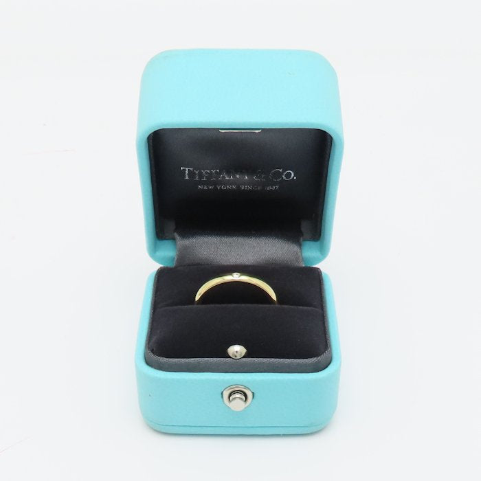 TIFFANY&Co. ティファニー スタッキングバンド リング 指輪 1Pダイヤモンド 13号 K18YG イエローゴールド レディース/295595【中古】【BJ】