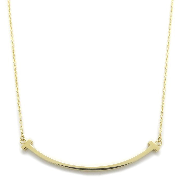 TIFFANY&Co. ティファニー Ｔスマイル ネックレス スモールモデル K18YG イエローゴールド レディース/295596【中古】【BJ】