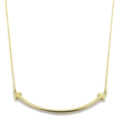 TIFFANY&Co. ティファニー Ｔスマイル ネックレス スモールモデル K18YG イエローゴールド レディース/295596【中古】【BJ】