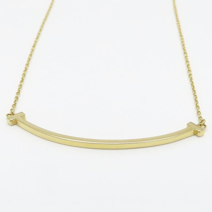 TIFFANY&Co. ティファニー Ｔスマイル ネックレス スモールモデル K18YG イエローゴールド レディース/295596【中古】【BJ】