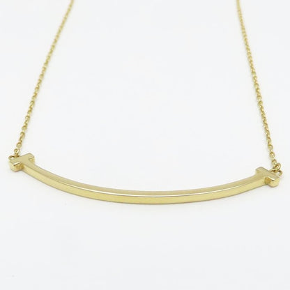 TIFFANY&Co. ティファニー Ｔスマイル ネックレス スモールモデル K18YG イエローゴールド レディース/295596【中古】【BJ】