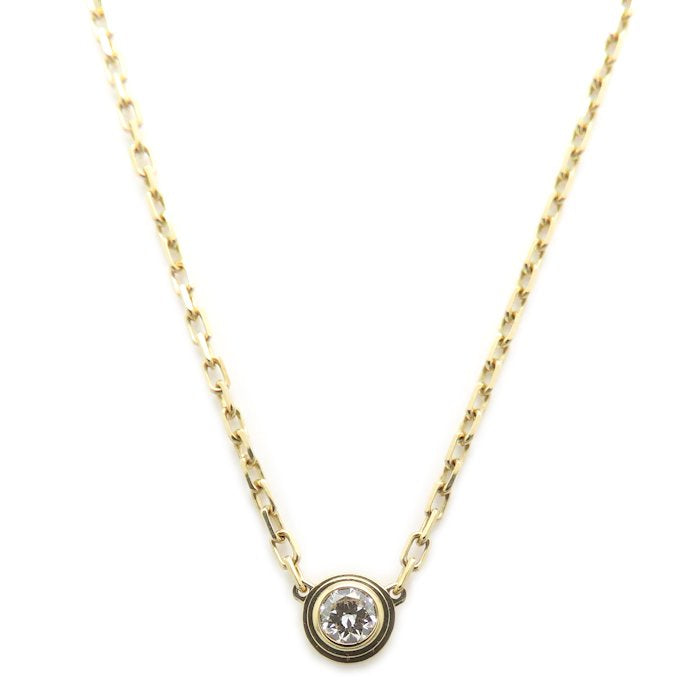 CARTIER カルティエ ディアマンレジェ SM ネックレス 1Pダイヤモンド K18YG イエローゴールド レディース/295600【中古】【BJ】