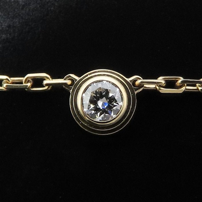 CARTIER カルティエ ディアマンレジェ SM ネックレス 1Pダイヤモンド K18YG イエローゴールド レディース/295600【中古】【BJ】