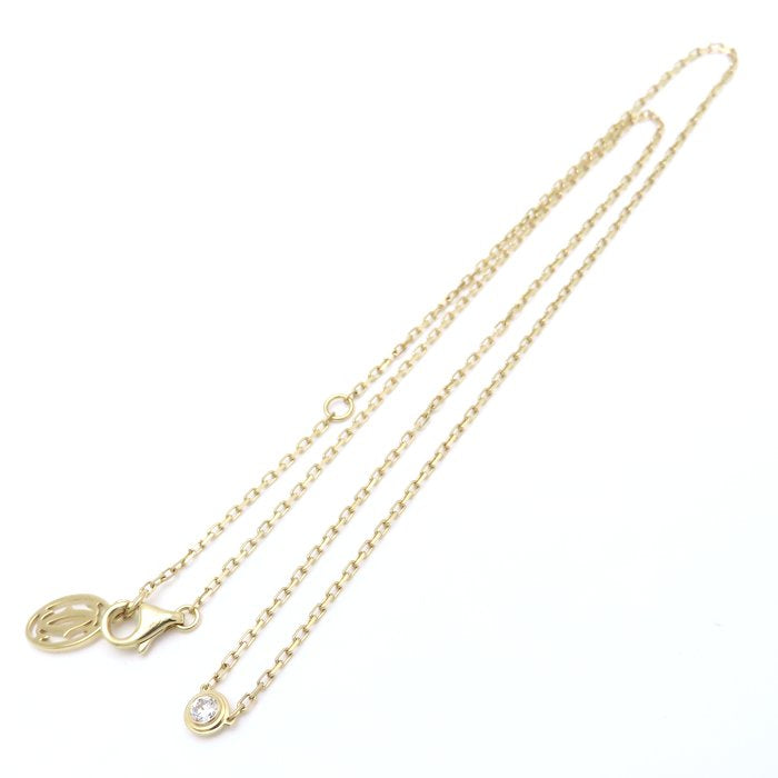 CARTIER カルティエ ディアマンレジェ SM ネックレス 1Pダイヤモンド K18YG イエローゴールド レディース/295600【中古】【BJ】
