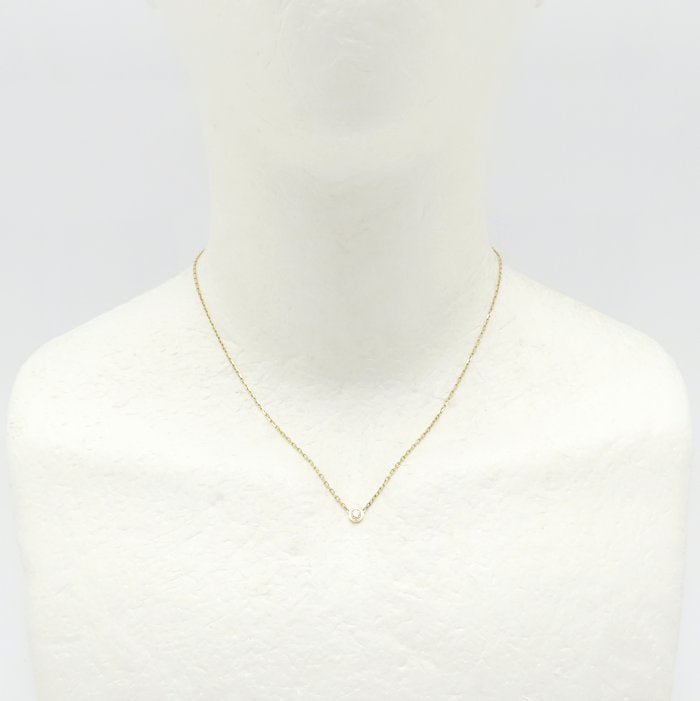 CARTIER カルティエ ディアマンレジェ SM ネックレス 1Pダイヤモンド K18YG イエローゴールド レディース/295600【中古】【BJ】