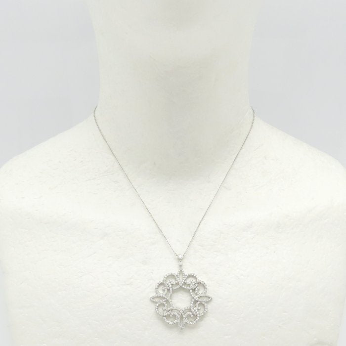 TIFFANY&Co. ティファニー エンチャント スクロール ネックレス ダイヤモンド Pt950プラチナ レディース/295605【中古】【BJ】