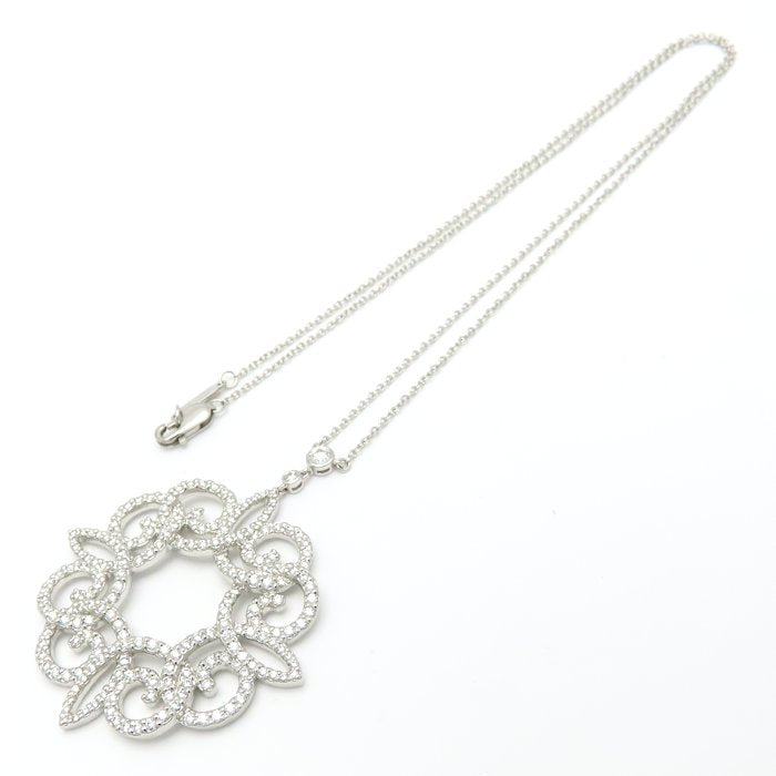 TIFFANY&Co. ティファニー エンチャント スクロール ネックレス ダイヤモンド Pt950プラチナ レディース/295605【中古】【BJ】