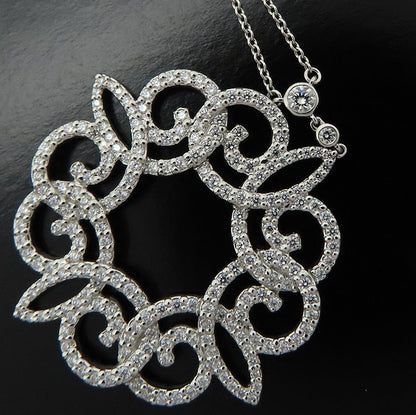 TIFFANY&Co. ティファニー エンチャント スクロール ネックレス ダイヤモンド Pt950プラチナ レディース/295605【中古】【BJ】