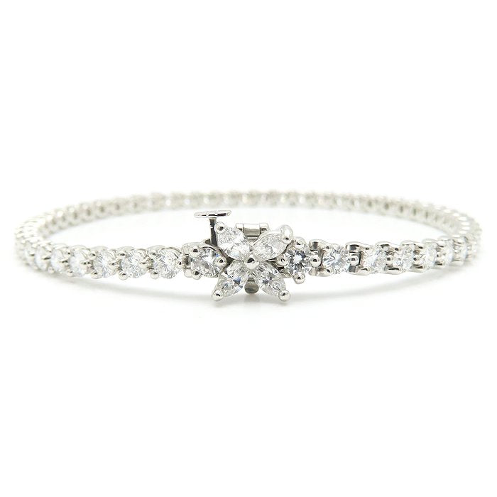 TIFFANY&Co. ティファニー ビクトリアライン ブレスレット ダイヤモンド Pt950プラチナ レディース/295606【中古】【BJ】