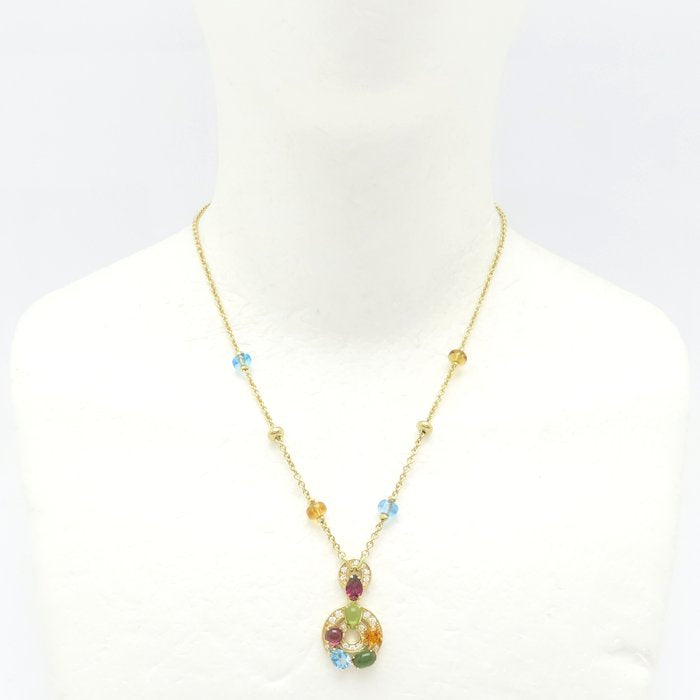 BVLGARI ブルガリ アストラーレチェルキ ネックレス マルチストーン ダイヤモンド K18YG イエローゴールド レディース/295609【中古】【BJ】