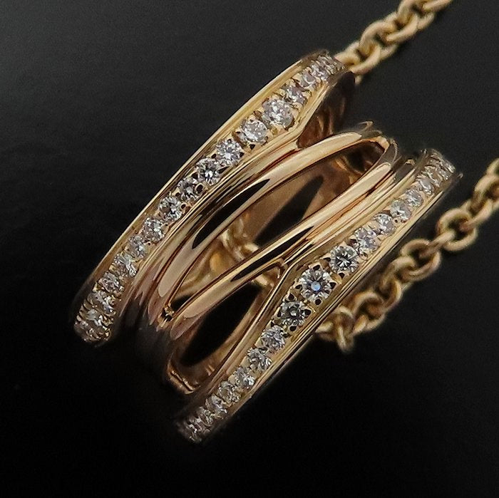 BVLGARI ブルガリ ビーゼロワン デザインレジェンド ネックレス ダイヤモンド B.zero1 K18PG ピンクゴールド レディース/295610【中古】【BJ】