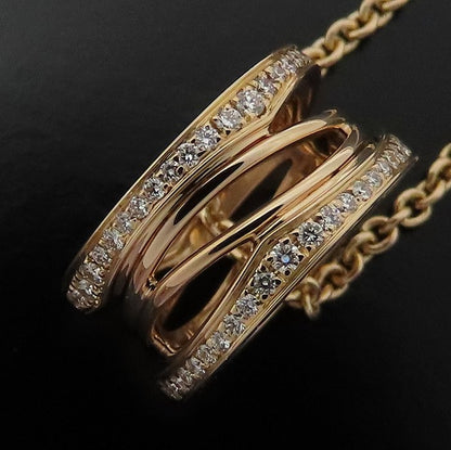 BVLGARI ブルガリ ビーゼロワン デザインレジェンド ネックレス ダイヤモンド B.zero1 K18PG ピンクゴールド レディース/295610【中古】【BJ】
