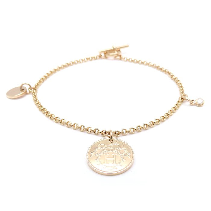 HERMES エルメス エクスリブリス PM ブレスレット ダイヤモンド H120441B K18PG ピンクゴールド レディース/295612【中古】【BJ】