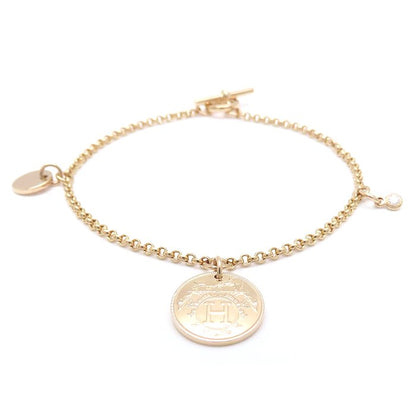 HERMES エルメス エクスリブリス PM ブレスレット ダイヤモンド H120441B K18PG ピンクゴールド レディース/295612【中古】【BJ】