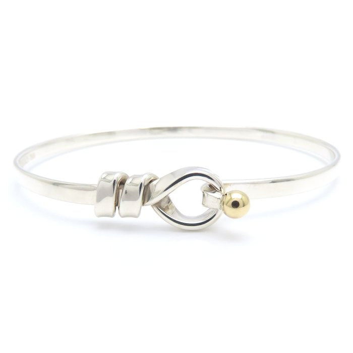 TIFFANY&Co. ティファニー フック＆アイ バングル シルバー925xK18YG イエローゴールド レディース/295619【中古】【BJ】