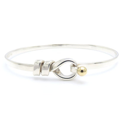 TIFFANY&Co. ティファニー フック＆アイ バングル シルバー925xK18YG イエローゴールド レディース/295619【中古】【BJ】