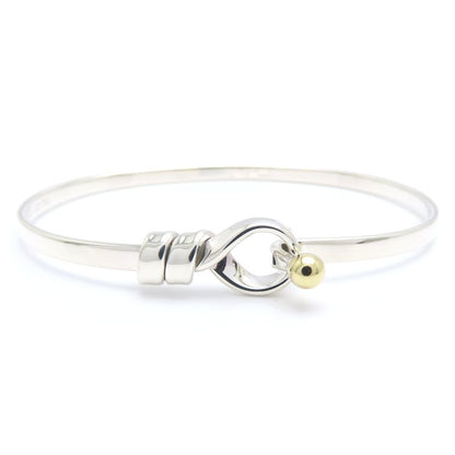 TIFFANY&Co. ティファニー フック＆アイ バングル シルバー925xK18YG イエローゴールド レディース/295620【中古】【BJ】